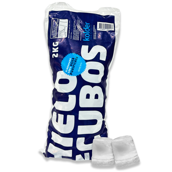 Bolsa de hielo en cubos Kolder 2kg - 44 cubos de 45gr